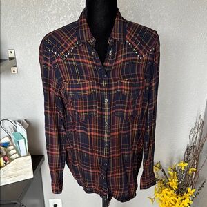 Express Plaid Button-Up Shirt
